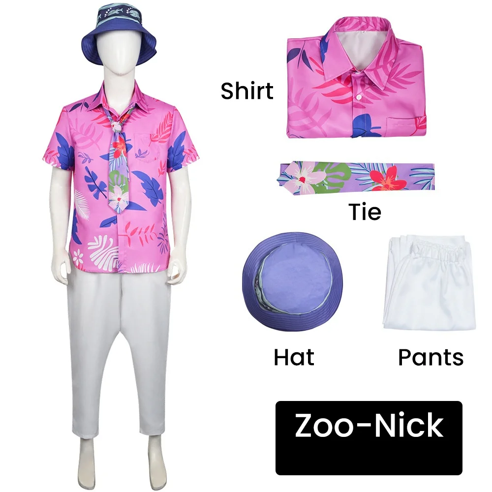 Zoo Party Games - ムービー・ズー ニック・ワイルド コスプレコスチューム 大人 子供用 シャツ