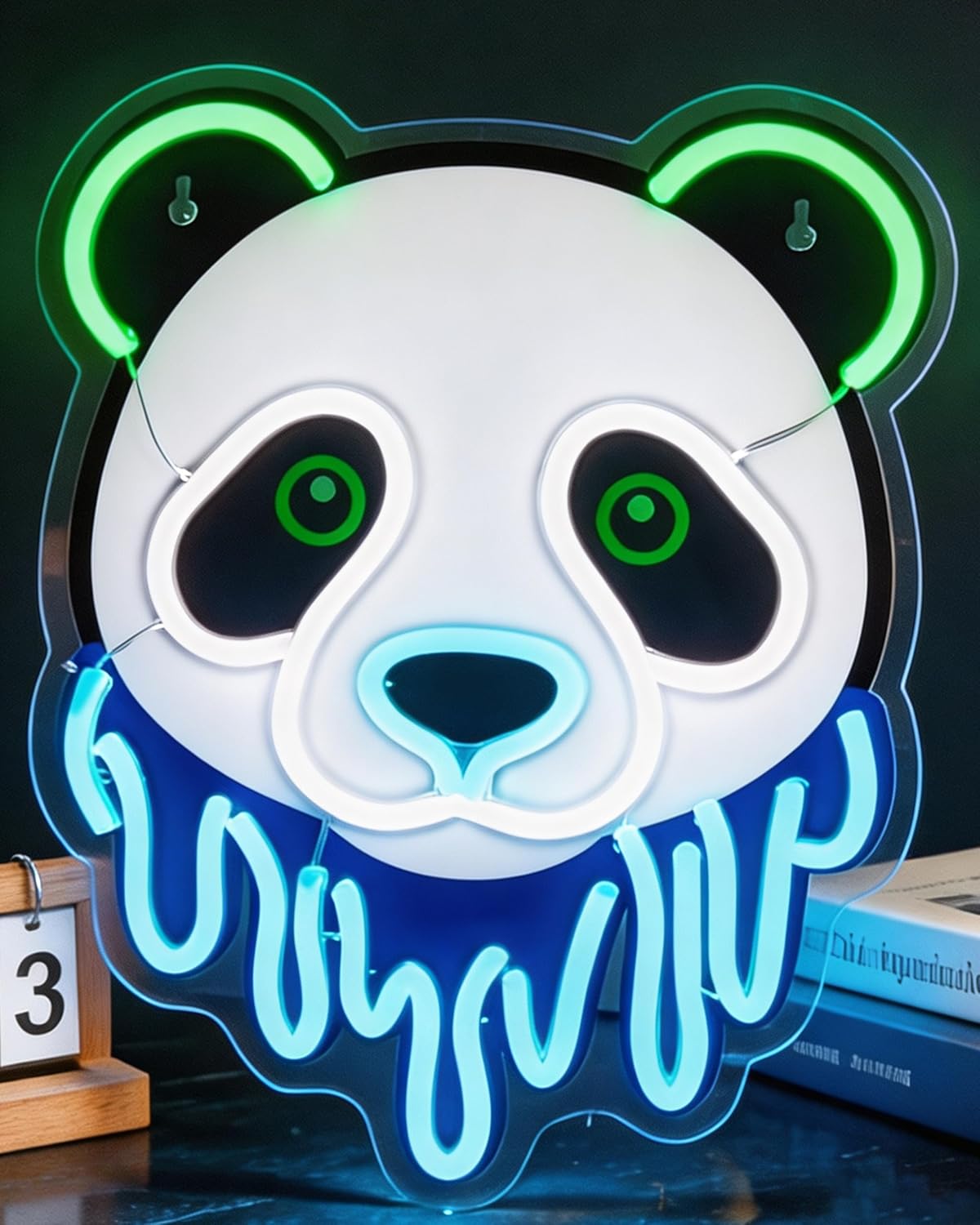 Zoo Party Games - パンダLEDネオンサインUSBネオンライト、寝室、ゲームルーム、バー、男の隠れ家、動物園をテーマにしたパーティー、家の壁飾り、ギフトに最適な美的壁掛けランプ