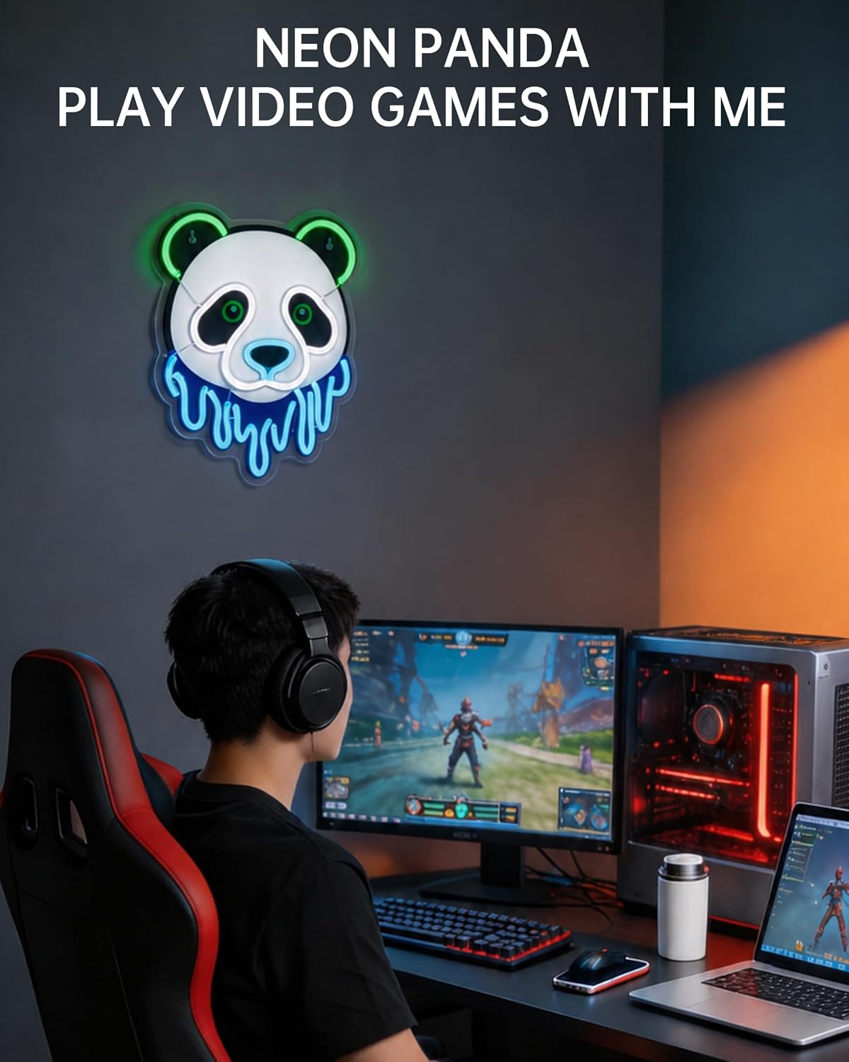 パンダLEDネオンサインUSBネオンライト、寝室、ゲームルー - Zoo Party Games のレビューと価格