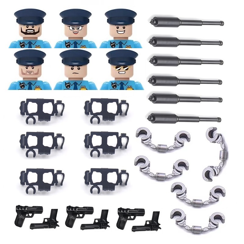 6個入りセット、アメリカの都市警察の手錠、ピストル、軍用モデ - Lego Set Creator のレビューと価格