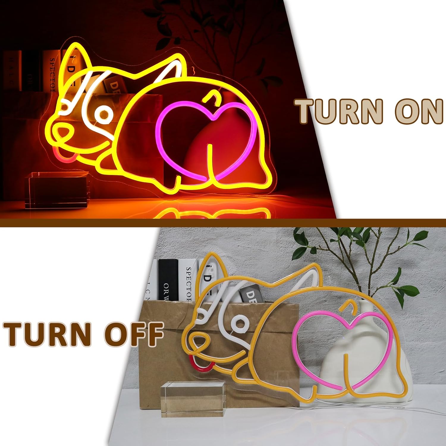 コーギー犬ネオンサイン USB電源ネオンライト 壁飾り 部屋 - Zoo Party Games のレビューと価格